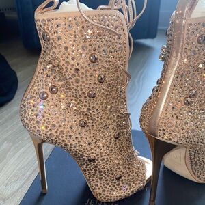 Giuseppe Zanotti Gold Embellished Stiletto Sandals